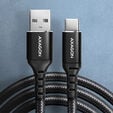 AXAGON BUCM-AM15AB USB-C to USB-A cable, 1.5m, USB 2.0, 3A, braided - black image number null