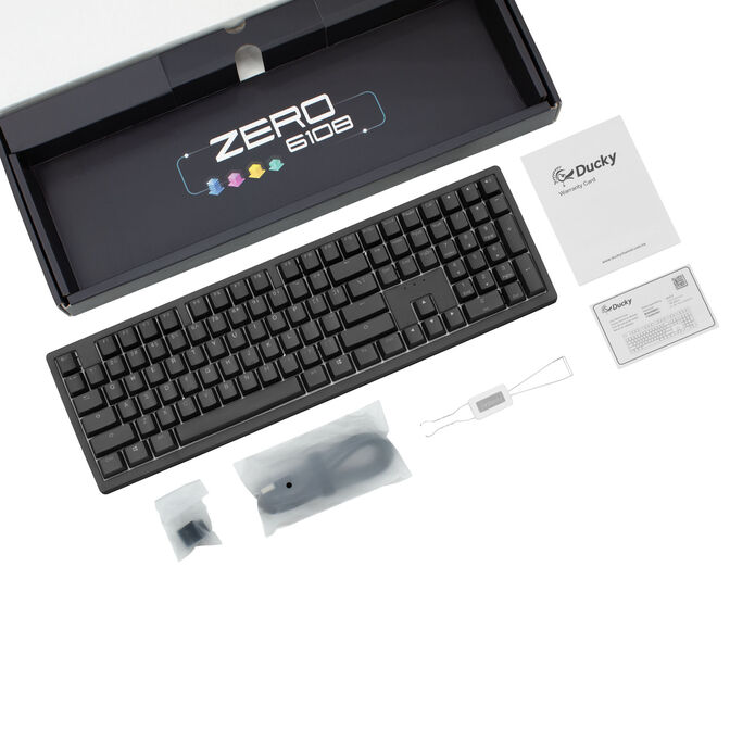 Ducky Zero 6108 Classic Black kabellose Gaming Tastatur, RGB - Cherry MX2A Blue, ANSI (US) image number 7