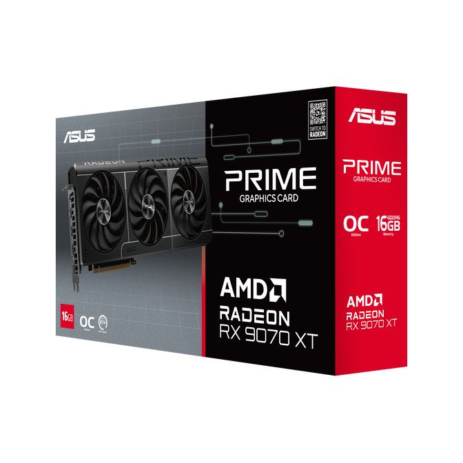 ASUS Prime Radeon RX 9070 XT OC Edition Grafikkarte, 16384 MB GDDR6 image number 1