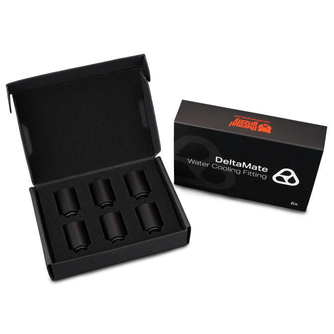 Thermal Grizzly DeltaMate Extender Fitting - MF28, black, pack of 6 image number 2