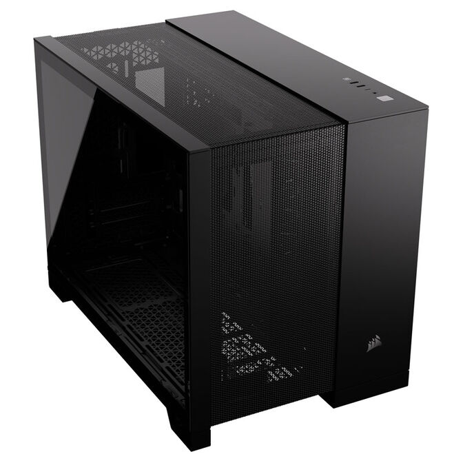 Corsair 250D Airflow Micro-ATX Case, Tempered Glass - black image number 1