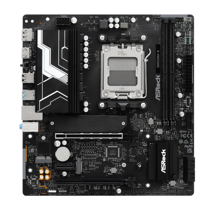 ASROCK B850M-X motherboard, Socket AM5, AMD B850, Micro-ATX, DDR5 image number 3