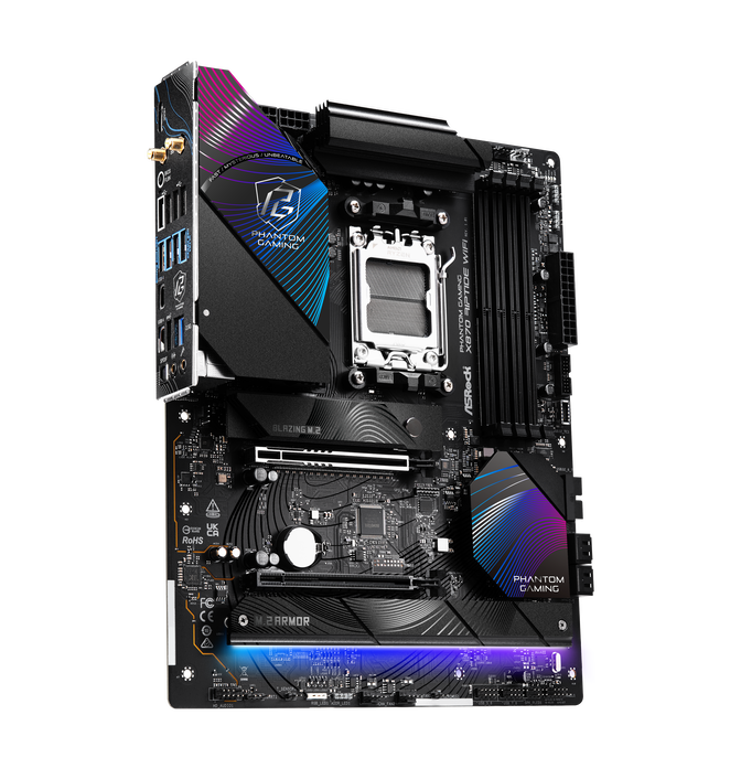 ASRock X870 Riptide WiFi motherboard, Socket AM5, AMD X870, ATX, DDR5 image number 1