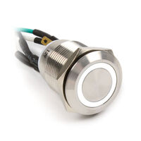 Impactics Vandalism Button 19mm, IP67, white LED - silver