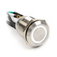 Impactics Vandalismustaster 19mm, IP67, weiße LED - silber