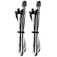 Corsair Premium Sleeved PCIe Single Cable, Double Pack (Gen 4) - white/black