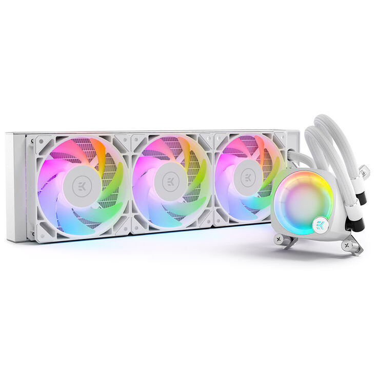 EK Water Blocks EK-Nucleus AIO CR360 Lux D-RGB AIO Cooler - 360 mm, White image number 0