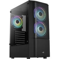 Aerocool Quantum Mesh v3 Mid Tower, RGB, Tempered Glass - Black