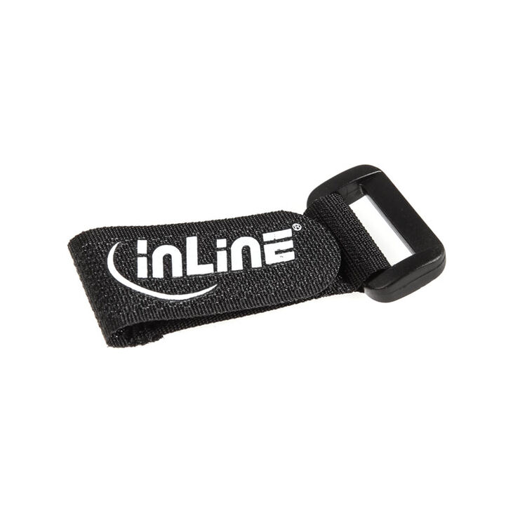 InLine Velcro Straps 20x100mm, Pack of 10 - black image number 1