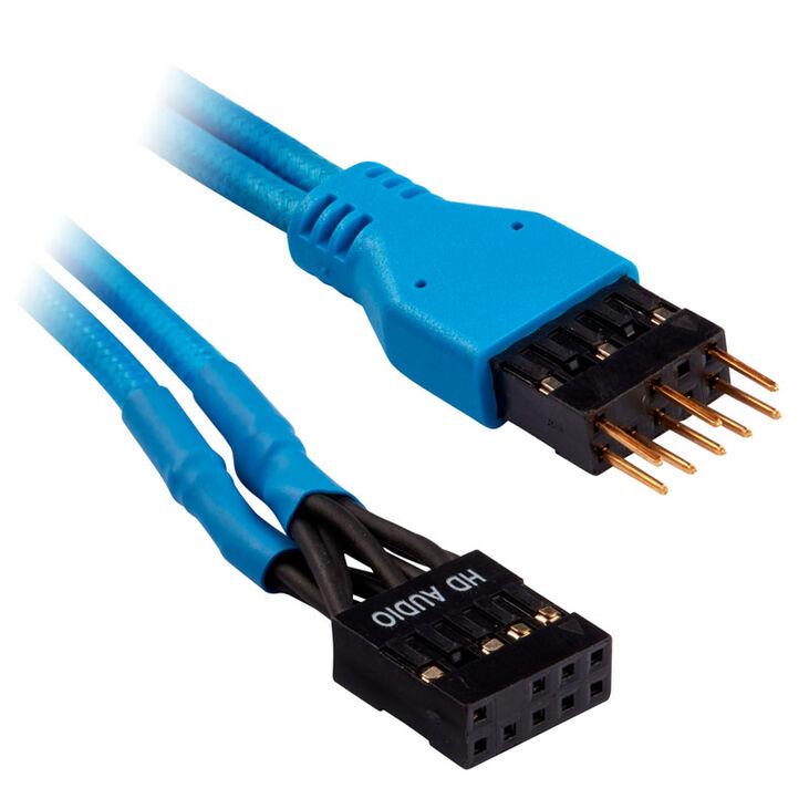 Corsair Premium Sleeved Frontpanel Kabel Verlängerungskit, blau image number 3