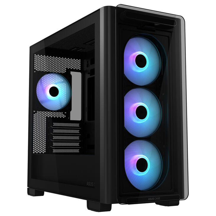 ASUS A23 PLUS case, Mini-Tower, Micro-ATX, RGB, Tempered Glass - black image number 0