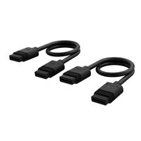 Corsair iCUE LINK Cable Connector gerade - schwarz, 20 cm, 2er Set