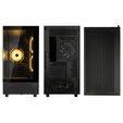 GSI SmartAssembly ARGB Glass Micro-ATX PC case, mid tower, Micro-ATX, Tempered Glass - black, 750 watts Gold power supply image number null