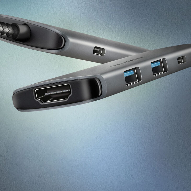 AXAGON HMC-5H8K 2x USB-A, 1x USB-C, 8K HDMI, USB 3.2 Gen 1 hub, PD 100W, 15cm USB-C cable image number 1