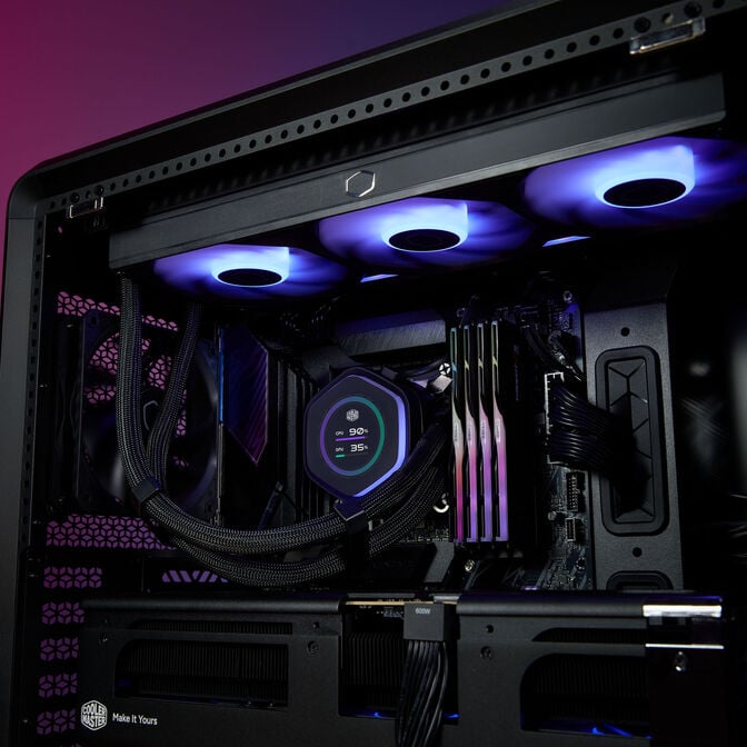 Cooler Master MasterLiquid 360 Atmos 2 LCD ARGB AIO Cooler - black image number 6