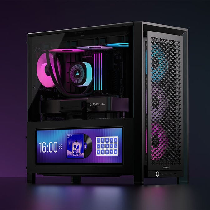 CORSAIR FRAME 4000D LCD RS PC-Geh&auml;use, Midi-Tower, ATX, ARGB, Tempered Glass - schwarz image number 22