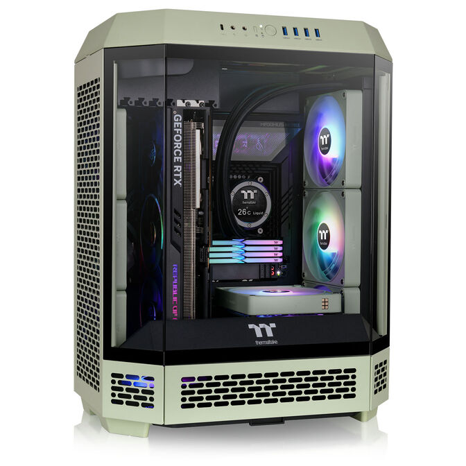 Thermaltake The Tower 600 PC-Geh&auml;use, Midi-Tower, ATX, Tempered Glass - Matcha Green image number 3