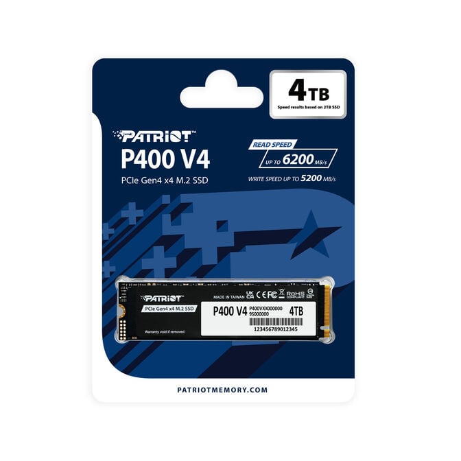 Patriot P400 V4 SSD, PCIe 4.0 M.2 2280 - 4 TB image number 3