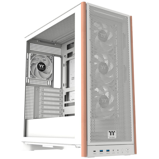 Thermaltake S370 WS PC Case, Mid-Tower, E-ATX, Tempered Glass - white image number 0