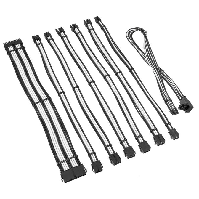Kolink Core Pro Braided Cable Extension Kit 12V-2x6 Type 1 - Jet Black/Brilliant White image number 1