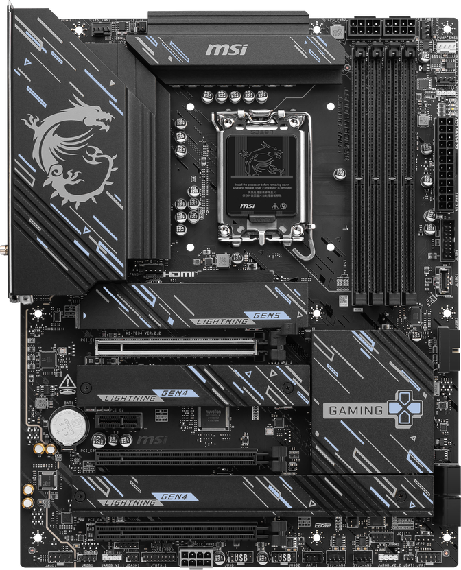 MSI Z890 Gaming Plus WIFI Motherboard, Socket 1851, Intel Z890, ATX, DDR5 image number 2