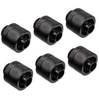 Alphacool Eiszapfen 16/10 mm Anschraubtülle G1/4, 6-Pack - schwarz