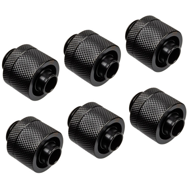 Alphacool Eiszapfen 16/10 mm Anschraubtülle G1/4, 6-Pack - schwarz image number 0