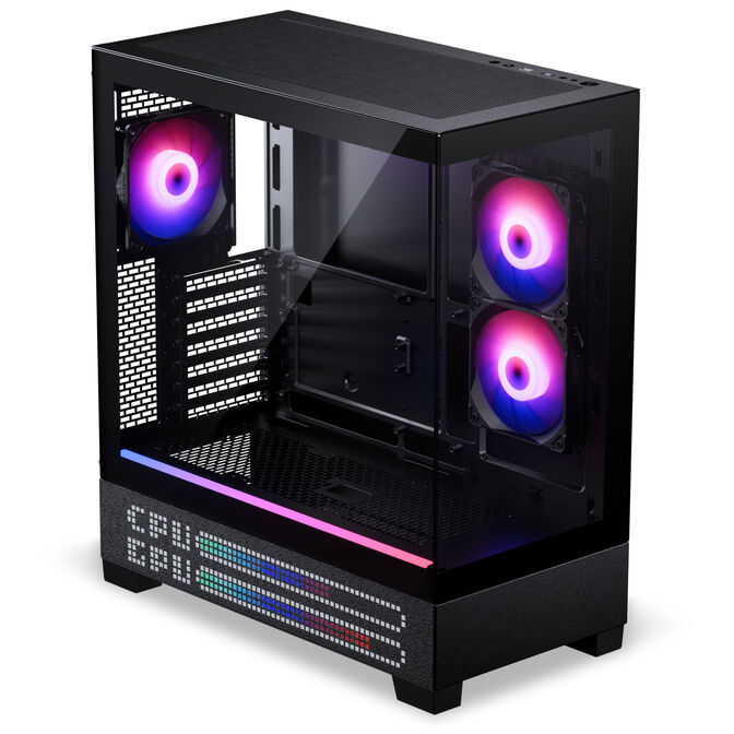 Phanteks XT View Matrix PC Case, Mid-Tower, E-ATX, Tempered Glass, Matrix LED - Black image number 3
