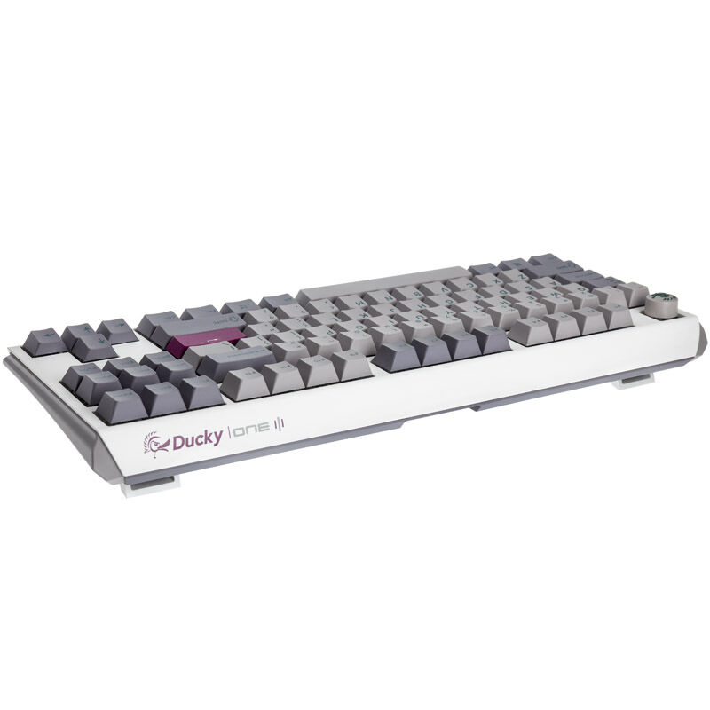 Ducky One 3 Mist Grey TKL Gaming Keyboard, RGB LED - MX-Silent-Red