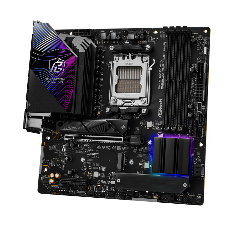 ASROCK B850M Riptide Wifi Mainboard, Sockel AM5, AMD B850, Micro-ATX, DDR5 image number 2