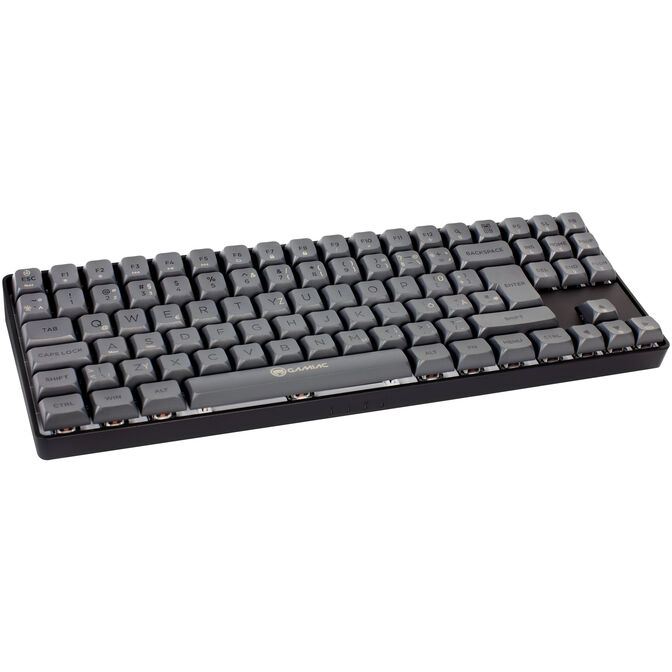 GAMIAC TKL90G Gaming Tastatur, Kailh Blue Switches, RGB - schwarz/grau image number 1
