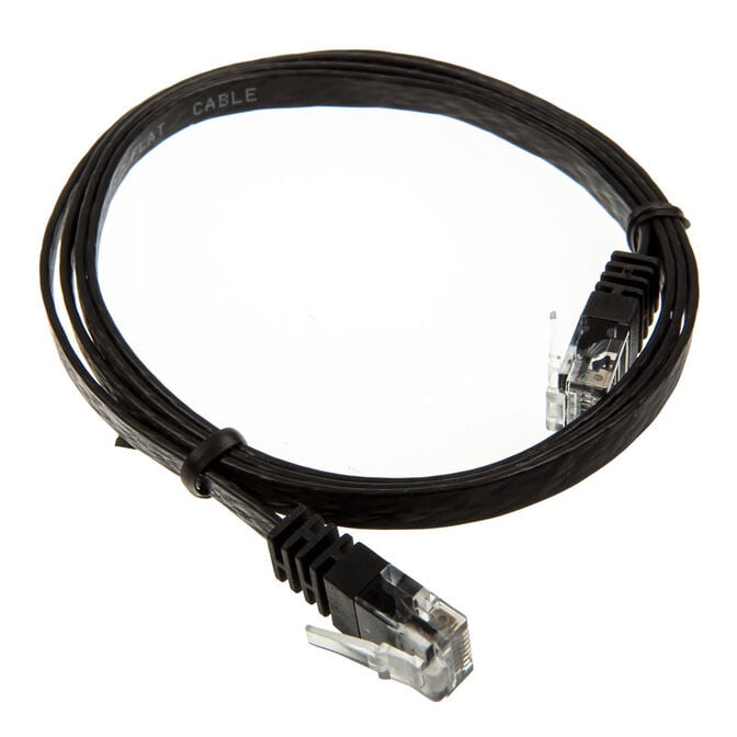 1m flat patch cable, U/UTP, Cat.6 - black image number 1