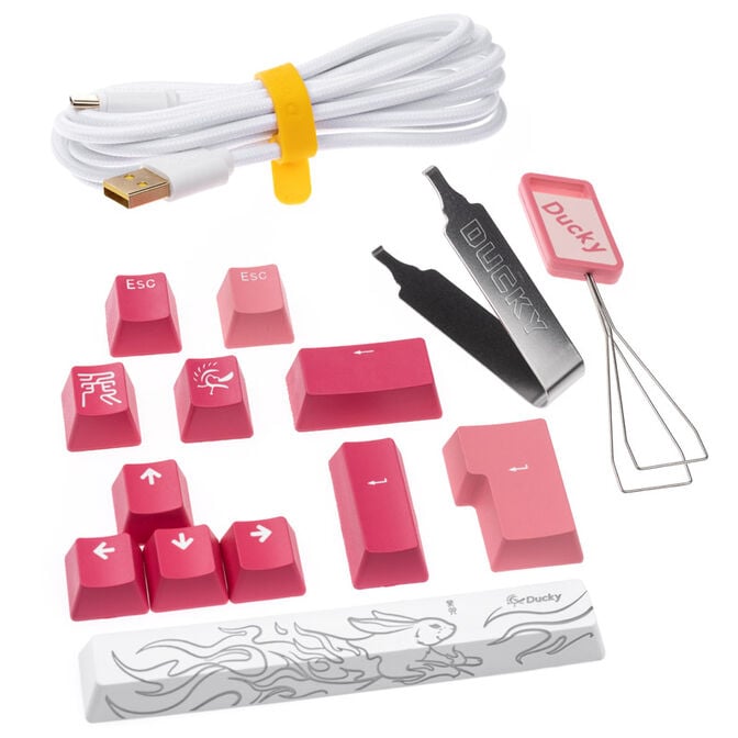 Ducky One 3 Gossamer TKL Pink Gaming Tastatur - MX-Red image number 8
