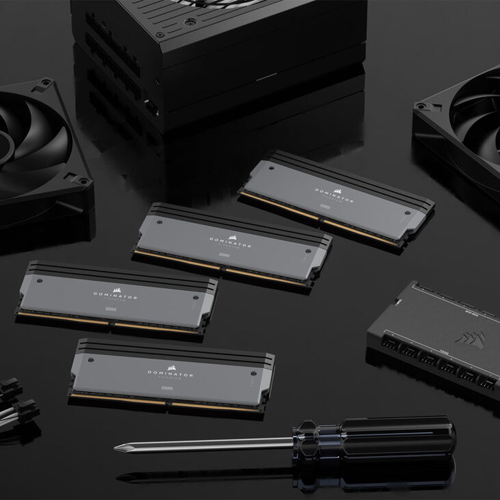 Corsair Dominator Titanium DDR5-6000 RAM, CL30, EXPO - 64 GB Dual-Kit, grey image number 8