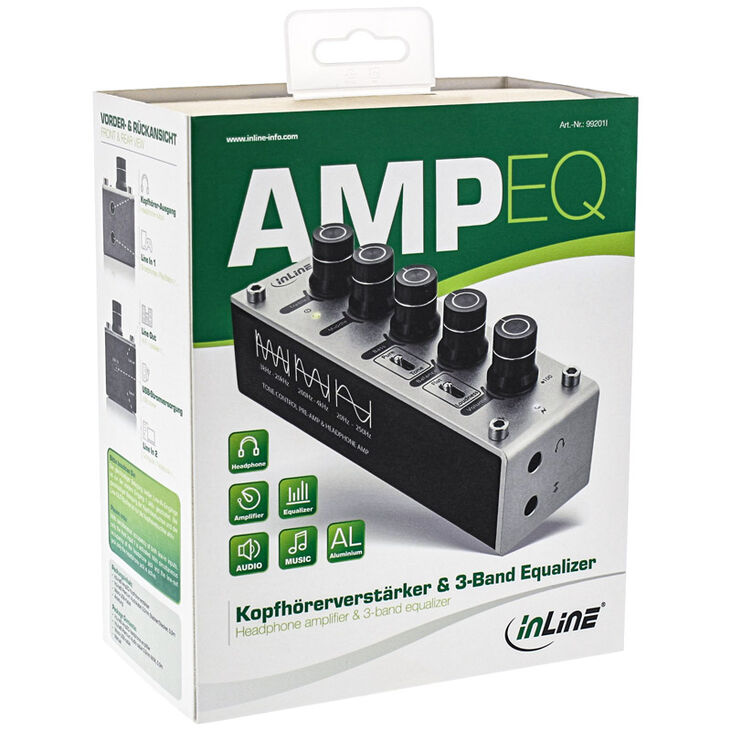 InLine AmpEQ Hi-Res Audio Headphone Amplifier and Equalizer, 3.5mm Jack, USB image number 5