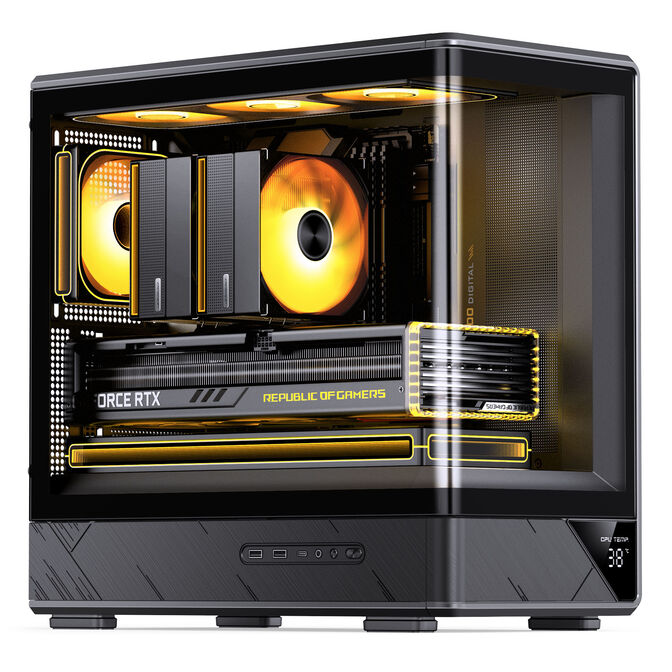Jonsbo D200 PC-Geh&auml;use, Mini-Tower, mATX, Tempered Glass - schwarz image number 4
