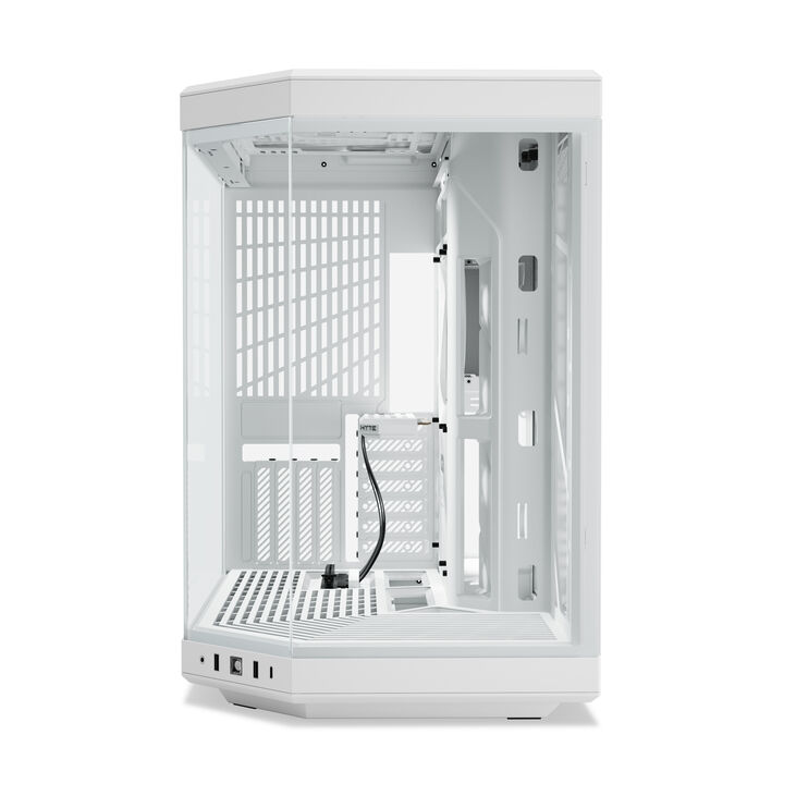 Hyte Y70 PC Case, Mid Tower, E-ATX, Tempered Glass - White image number 1