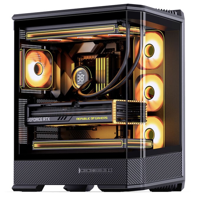 Jonsbo D400 PC-Geh&auml;use, Midi Tower, ATX, Tempered Glass - schwarz image number 1