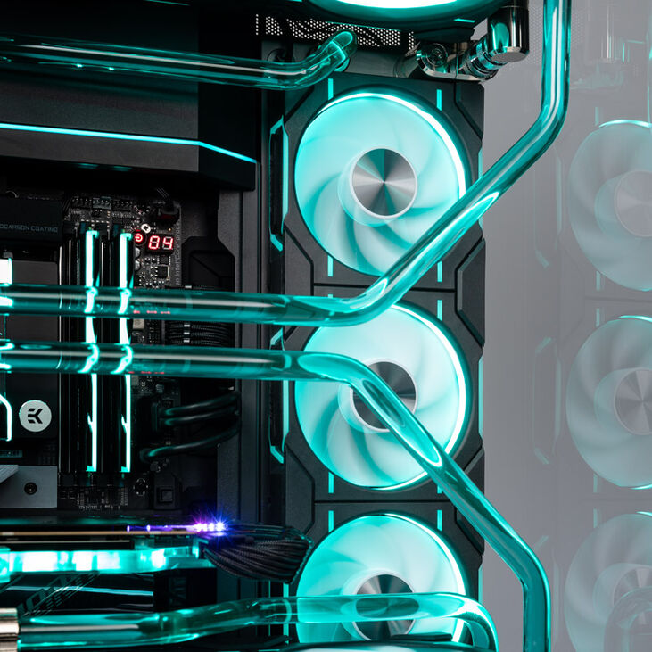 Gaming PC Crystal Phantom, Intel Core i9-14900K, NVIDIA GeForce RTX 5090 - Custom Water Cooling image number 6