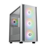 Cooler Master MasterBox 600 ARGB PC case, Mid Tower, E-ATX, RGB, Tempered Glass - white