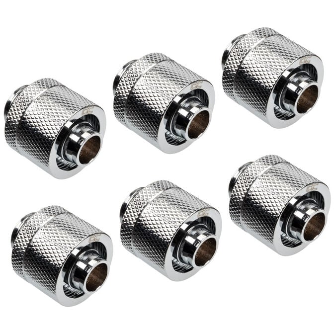 Alphacool Eiszapfen 16/10 mm screw-in fitting G1/4, 6-Pack - chrome image number 0