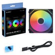 Lian Li UNI FAN SL-INF 140 ARGB Reverse Blade PWM Fan, 3-pack - 140mm, black + 1x UNI FAN SL-INF 140 ARGB PWM Fan - 140mm image number null