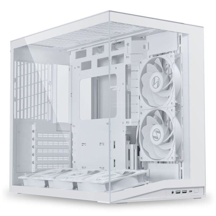 Lian Li O11 Dynamic Mini V2 Flow PC-Gehäuse, Mini-Gehäuse, ATX, Tempered Glass - inklusive 5x 120-mm-Lüfter, weiß image number 0