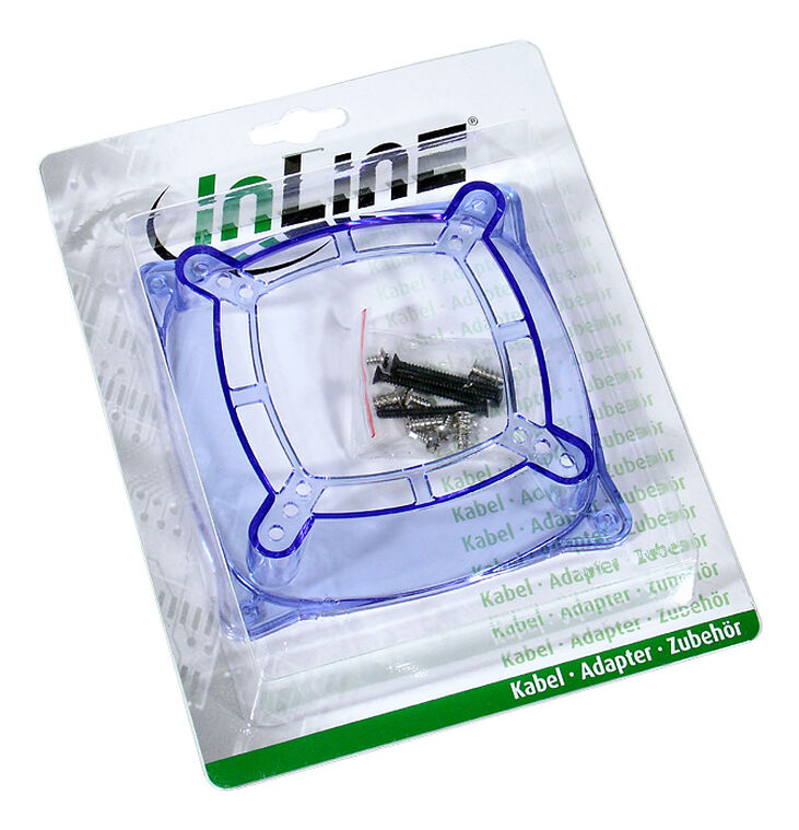 InLine Lüfter-Adapter 120mm auf 70/80/92mm - transparent/blau image number 2