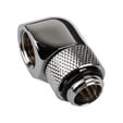 Alphacool Eiszapfen Adapter 90 Degree G1/4 Inch Male to G1/4 Inch Female - Rotatable, Chrome Silver image number null