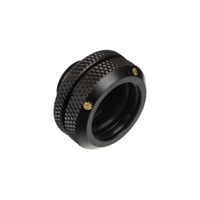 Bitspower Multi-Link Adapter Connection straight G1/4 inch female thread to 16mm OD hard tube - carbon black image number 0