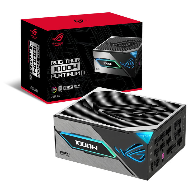 ASUS ROG Thor Platinum III, 80 PLUS Platinum power supply, modular, ATX 3.1, PCIe 5.1 - 1,000 watts image number 0