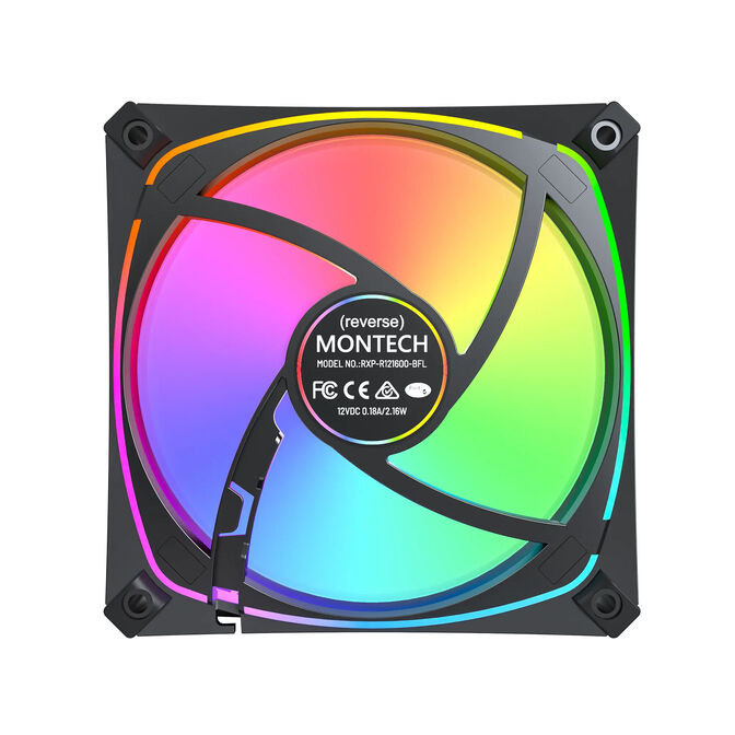 Montech RX120 PRO PWM Reverse L&uuml;fter, ARGB - 3er-Pack, 120mm, schwarz image number 4