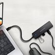 AXAGON HUE-C2C 2x USB3.2 Gen 1 + 2x USB-C 5Gbps travel hub, USB-C power IN, with 19cm Type-C cable image number null