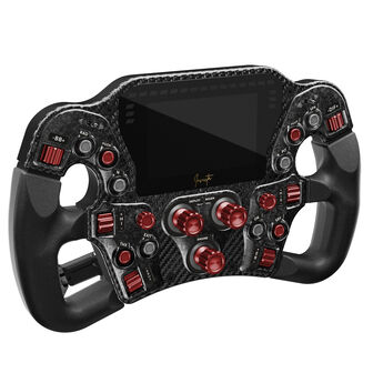 Asetek SimSports Invicta Formula Lenkrad, 4,3-Zoll-LCD, USB-C - Red on Black Edition